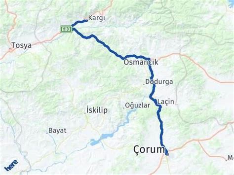 Çorum ısparta arası kaç km