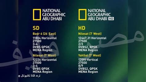 أحدث تردد قناة ناشيونال جيوغرافيك ابوظبي 2022 الجديد