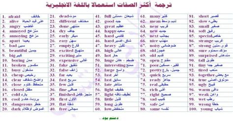 الصفات الشخصية في اللغة الانجليزية pdf