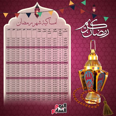 امساكية رمضان 2019 السعودية pdf