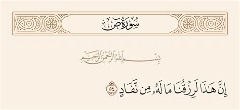 ان هذا لرزقنا ماله من نفاد في أي سورة، القرآن الكريم هو كتاب الله الذي أنزل بوحي على لسان الرسول الملك جبريل صلى الله عليه وسلم على قلب