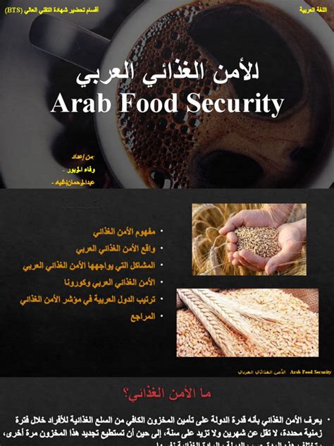 بحث عن الامن الغذائي العربي pdf
