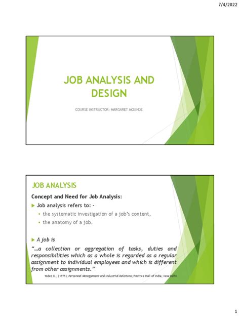 بحث job analysis and job design pdf