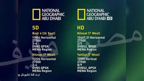 تردد ناشيونال جيوغرافيك نايل سات وعرب سات