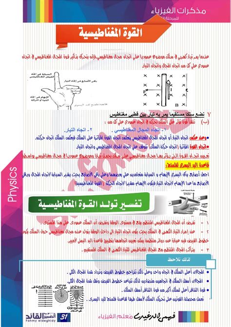 مذكرة فيزياء للصف الثالث الثانوى 2016 pdf