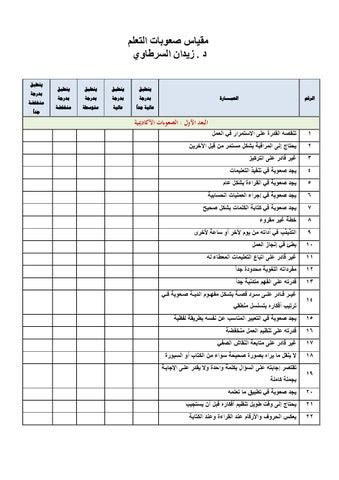 مقياس صعوبات التعلم القراءة pdf