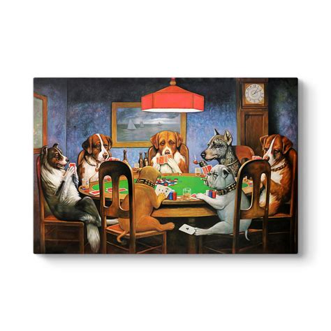 ﻿Poker oynayan köpekler: Poker Masası Kanvas Tablo