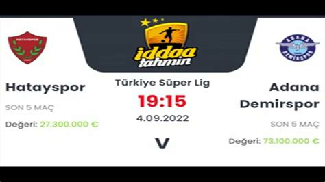 ﻿Spor toto bahis tahminleri: Adana Demirspor Hatayspor Bahis Tahmini