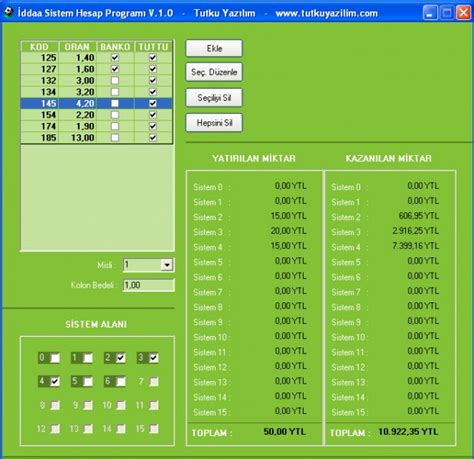 ﻿bahis sistem hesaplama programı: iddaa sistem hesaplama programı