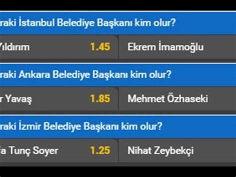 ﻿ekrem imamoğlu bahis: 3 büyükşehir için seçim bahisleri açıldı