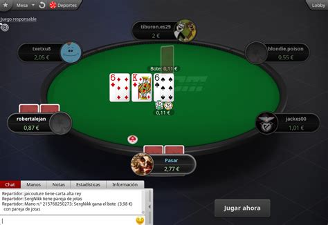  Actualizaciones en vivo de Pokerstars.
