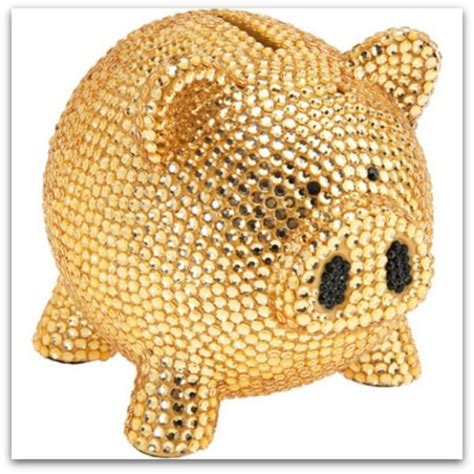  Golden Piggy Bank - Bling Bling yuvası