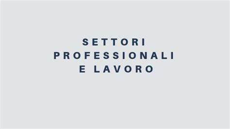  I Settori Professionali Legge və Finanza.