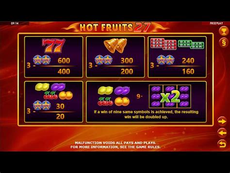  Máquina tragamonedas Hot Fruits 27