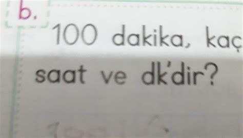 100 dakika kaç saat kaç dakikadır