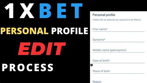 1xbet Entering Personal Data