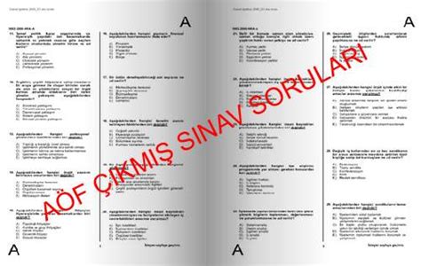 2012 aöf çıkmış sorular indir