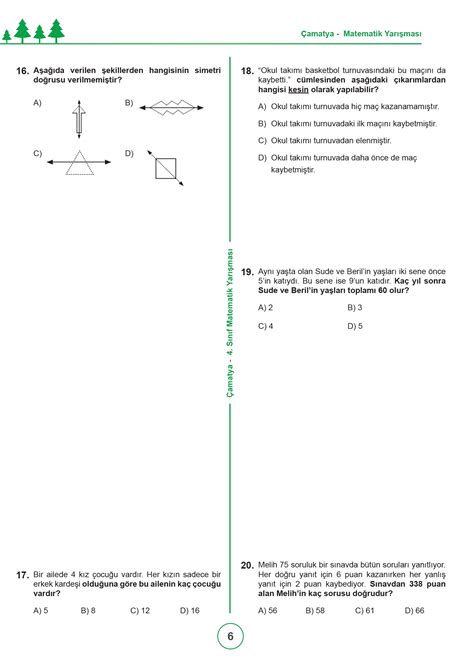 2016 4 sınıf bursluluk sınavı soruları