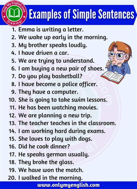 25 Examples Of Simple Sentences