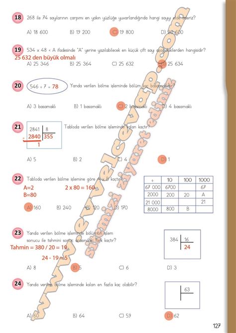 4 sınıf matematik ders kitabı sayfa 127