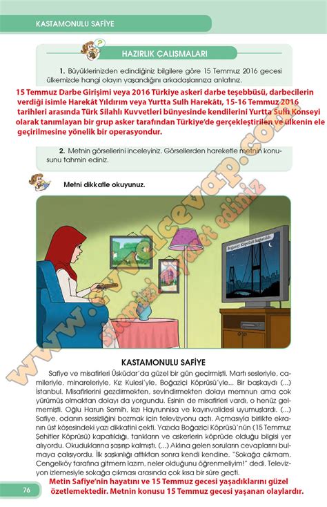 4 sınıf türkçe çalışma kitabı sayfa 81 cevapları