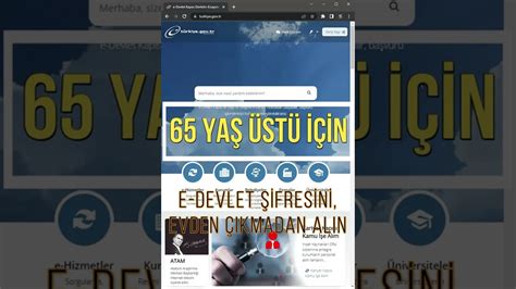 65 yaş üstü e devlet şifresi alma