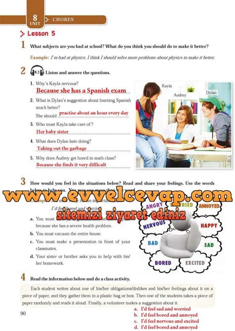 8 sınıf ingilizce ders kitabı cevapları sayfa 98