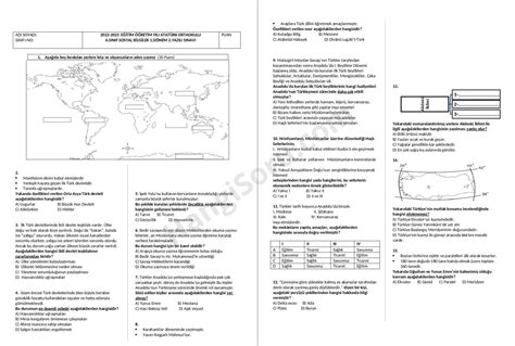 8 sınıf sosyal bilgiler sınav soruları