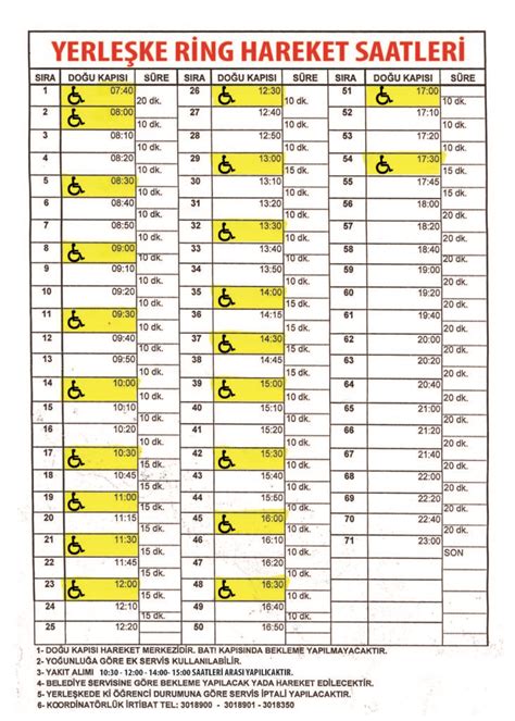 97 hareket saatleri