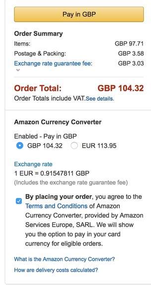 Amazon Exchange Rate Fee