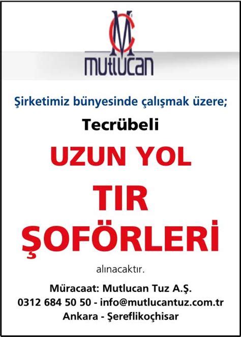 Ankara şöför iş ilanları 2017