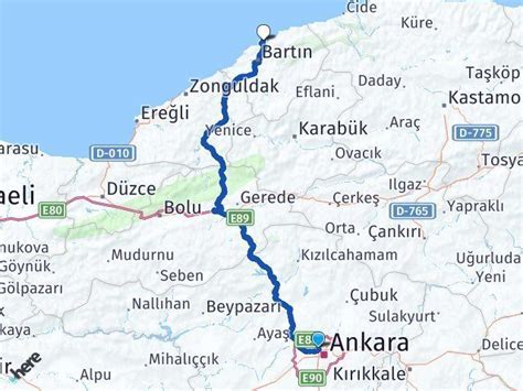 Ankara amasra arası kaç km
