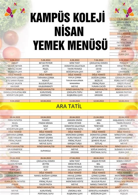 Ankara tmo yemek listesi