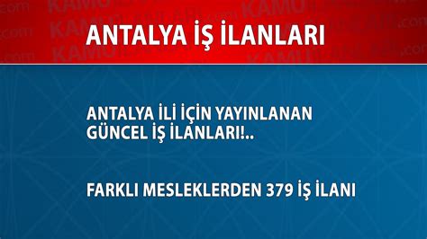 Antalya işkur ilanları 2020