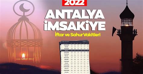 Antalya iftar kaçta okunuyor