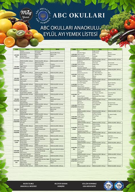 Arı okulları yemek listesi