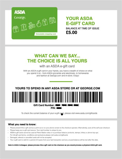 Asda E Gift Card