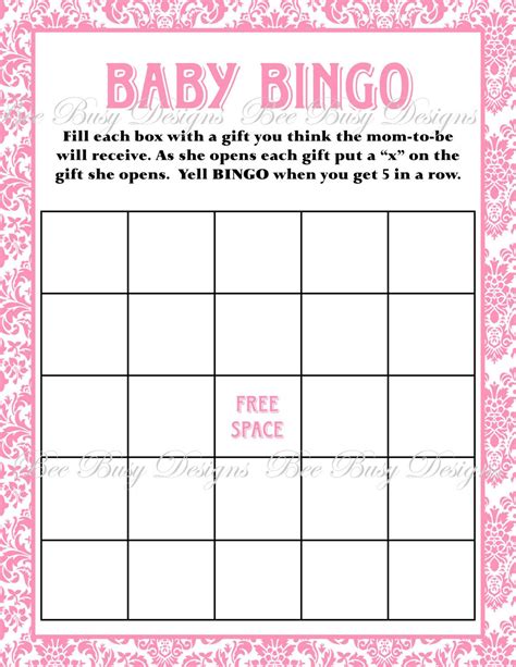 Baby Shower Bingo Cards 50 Free Printable