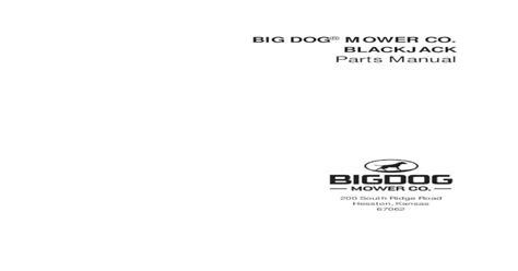 Big Dog Blackjack Mower Parts Manual