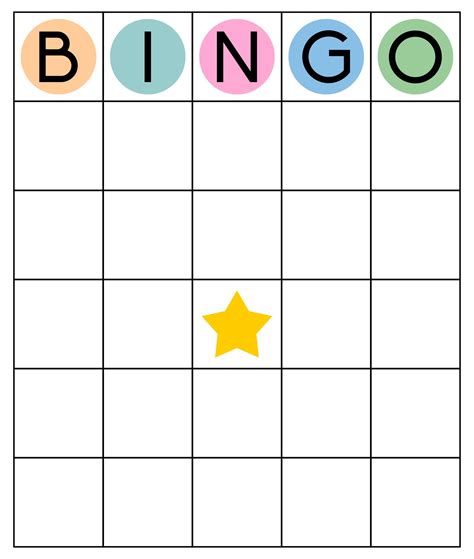 Bingo Card Templates Free