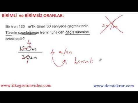 Birimli birimsiz oran 6 sınıf tonguç akademi