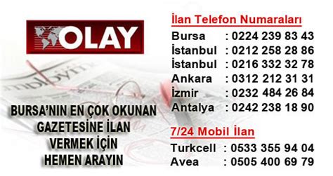 Bursa olay gazatesi iş ilanları