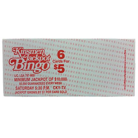 Buy Kinsmen Bingo Cards Online