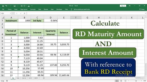 Calculate Recurring Deposit Interest