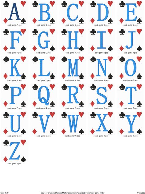 Card Game Type Font
