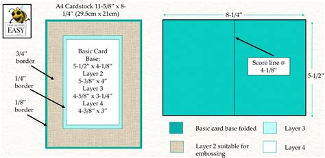 Card Making Measurements Printable