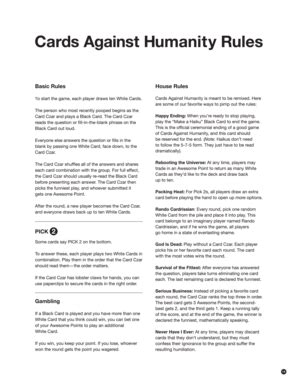 Cards Against Humanity Rules Pdf