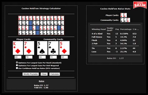 Casino Holdem Strategy Calculator
