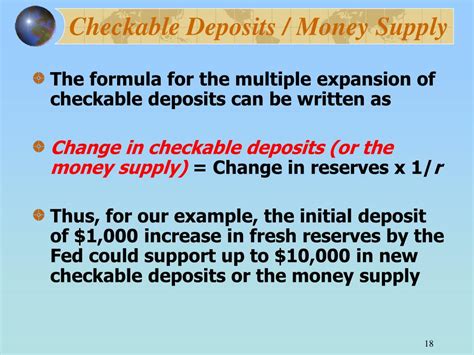 Checkable Deposits Formula