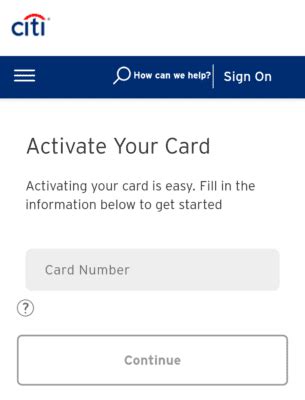 Citibank Credit Card Online Transaction Activation